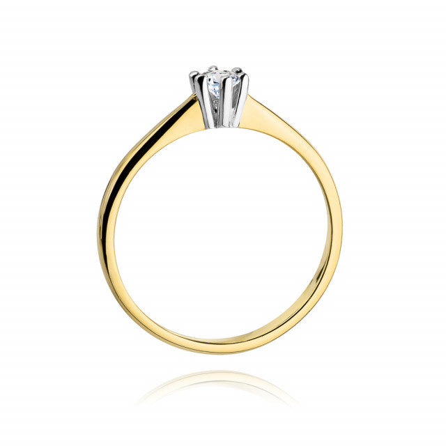 Inel Aur 14K cu Diamant Natural 0.15 ct, imaginea 3 din 11
