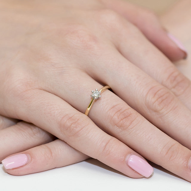 Inel Aur 14K cu Diamant Natural 0.15 ct, imaginea 7 din 11