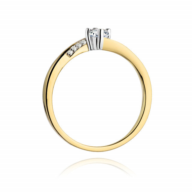 Inel Aur 14K cu Diamante Naturale 0.19 ct, imaginea 3 din 11