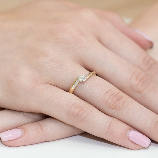 Inel Aur 14K cu Diamante Naturale 0.19 ct, imaginea 7 din 11