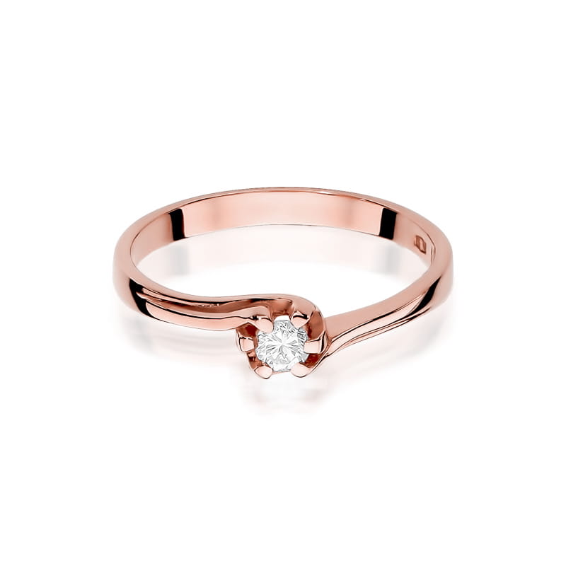 Inel Aur 14K cu Diamant Natural 0.10 ct, imaginea 9 din 11