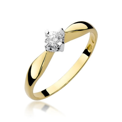 Inel Aur 14K cu Diamant Natural 0.12 ct