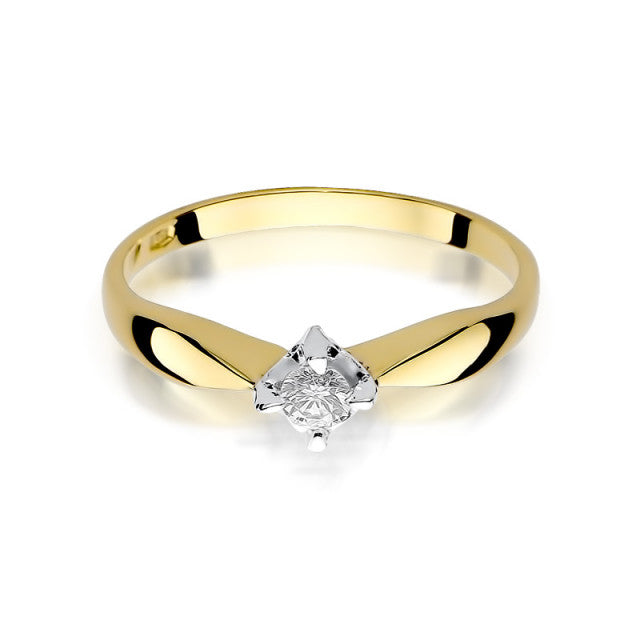 Inel Aur 14K cu Diamant Natural 0.12 ct, imaginea 2 din 11