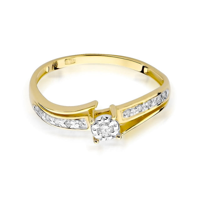 Inel Aur 14K cu Diamante Naturale 0.10 ct, imaginea 2 din 10