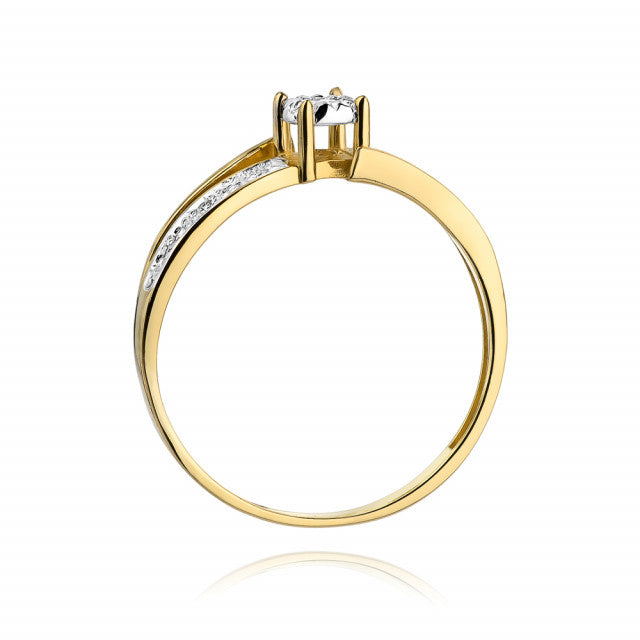 Inel Aur 14K cu Diamante Naturale 0.10 ct, imaginea 3 din 10