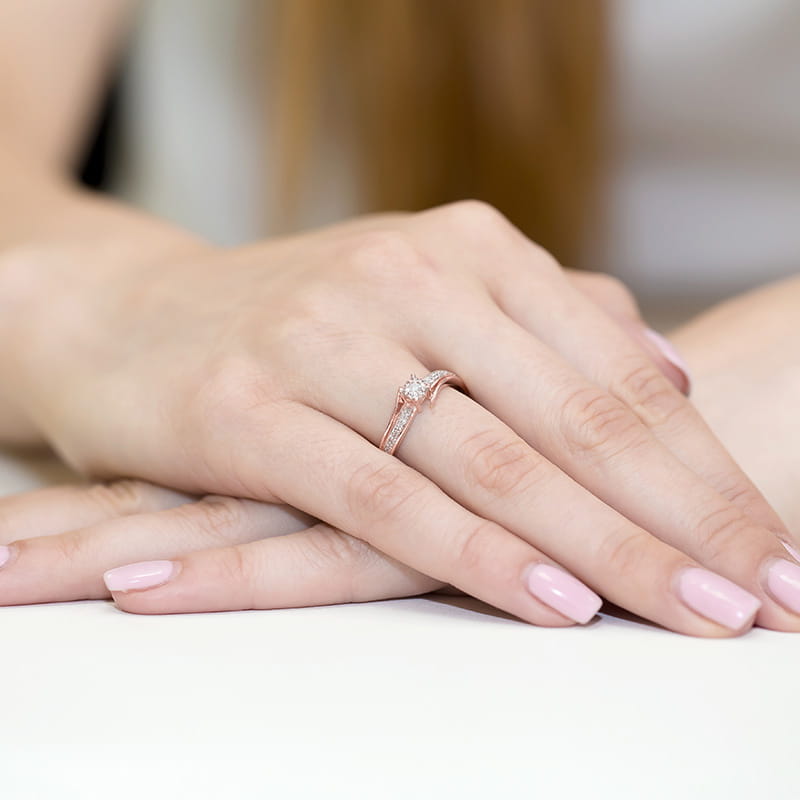 Inel Aur 14K cu Diamante Naturale 0.10 ct, imaginea 10 din 10