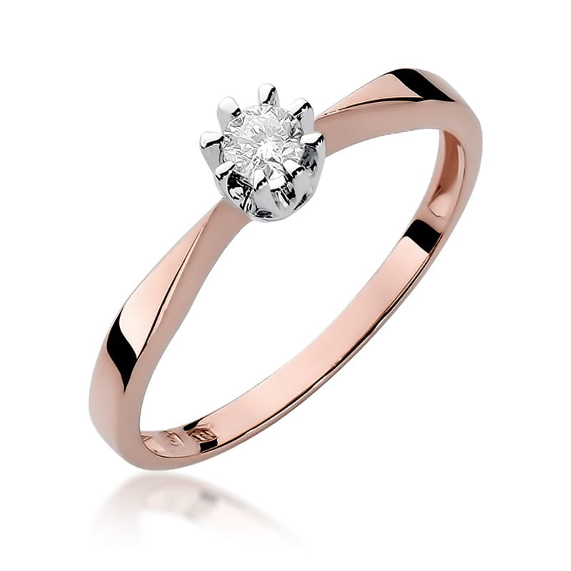 Inel Aur 14K cu Diamant Natural 0.15 ct, imaginea 8 din 10