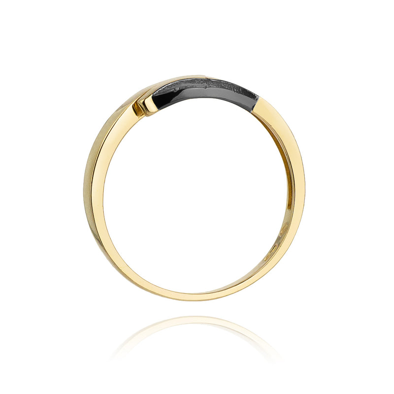 Inel Aur 14K cu Diamante Naturale Albe si Negre 0.03 ct, imaginea 3 din 10