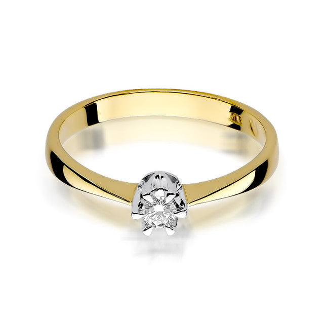 Inel Aur 14K cu Diamant Natural 0.10 ct, imaginea 2 din 11