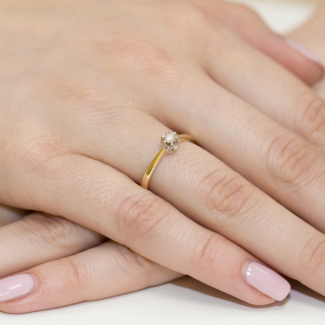 Inel Aur 14K cu Diamant Natural 0.10 ct, imaginea 7 din 11