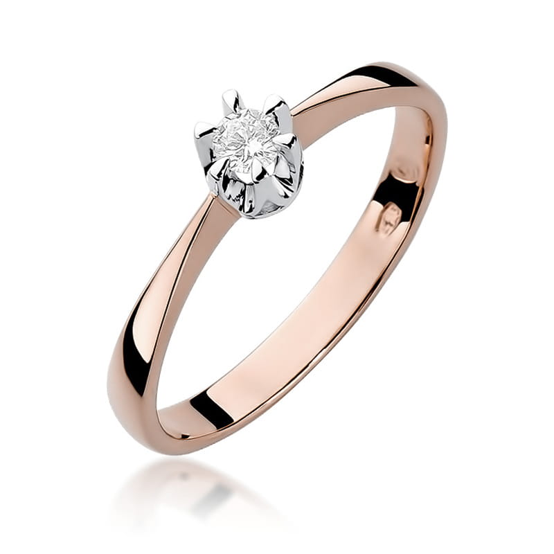 Inel Aur 14K cu Diamant Natural 0.10 ct, imaginea 8 din 11