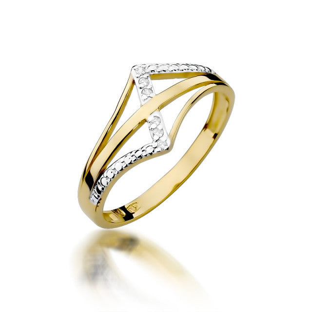 Inel Aur 14K cu Diamante Naturale 0.03 ct — Aur galben