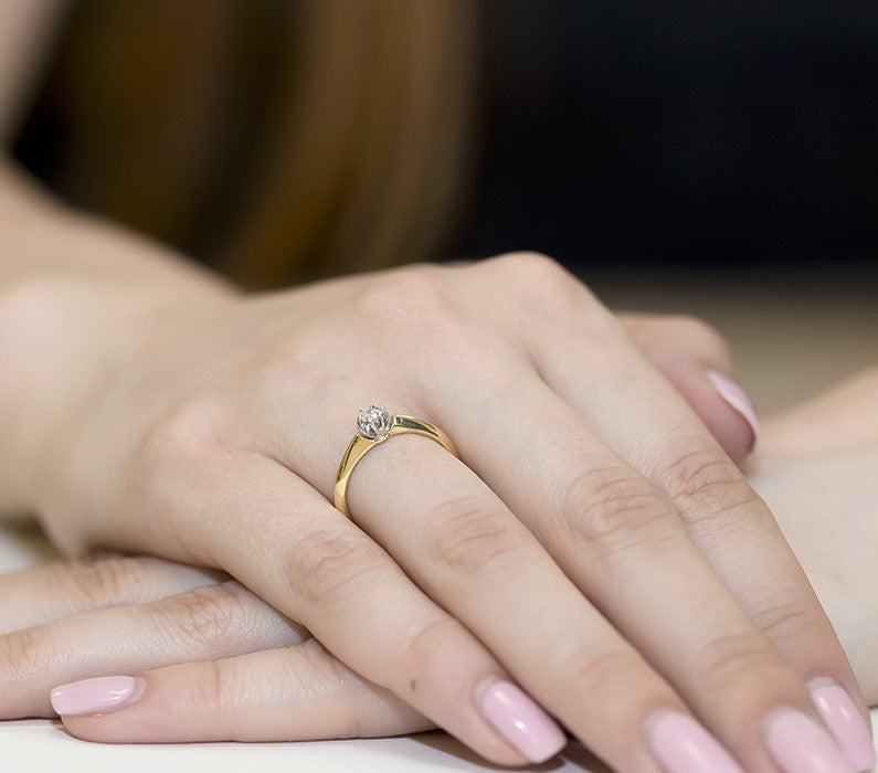 Inel Aur 14K cu Diamant Natural 0.10 ct, imaginea 9 din 13