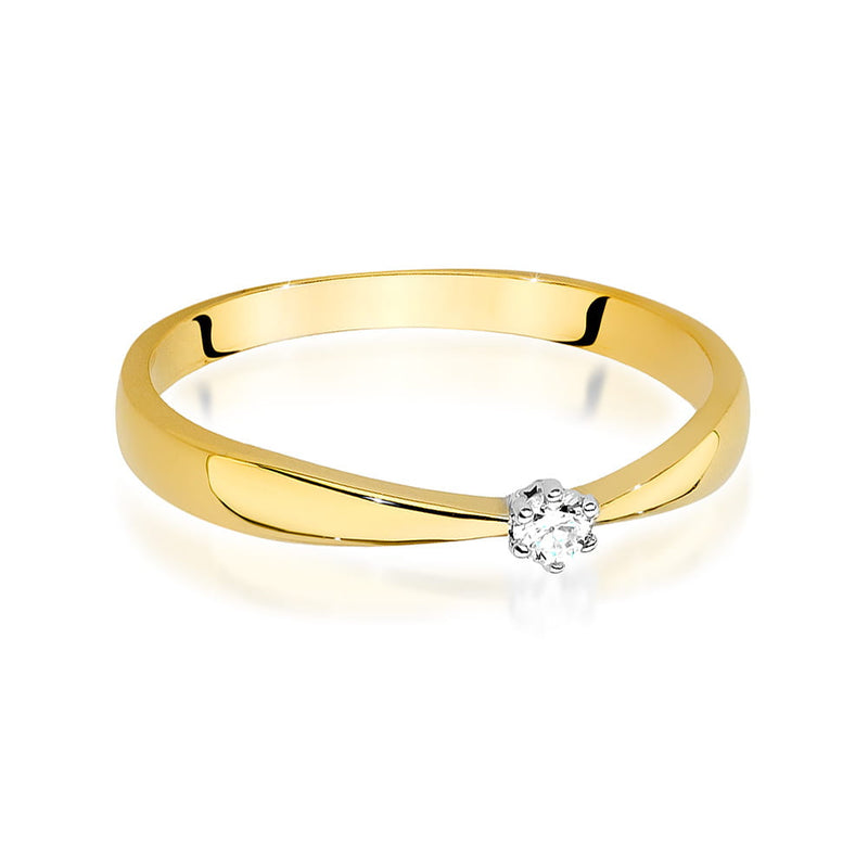 Inel Aur 14K cu Diamant Natural 0.04 ct, imaginea 2 din 9