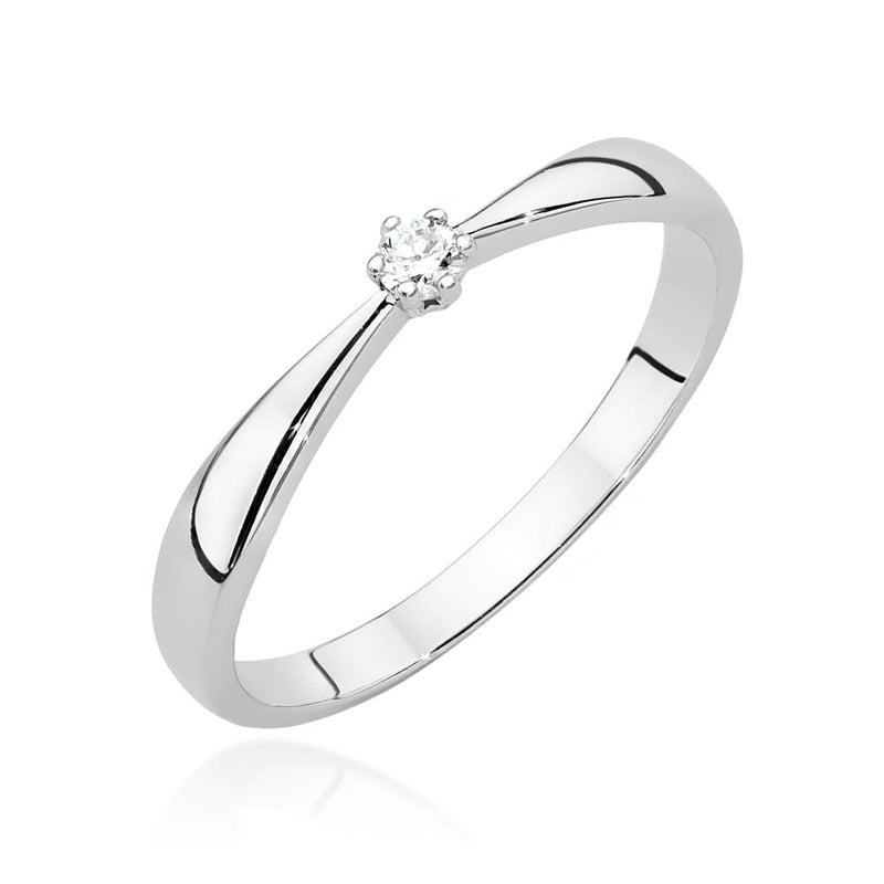 Inel Aur 14K cu Diamant Natural 0.04 ct, imaginea 6 din 9