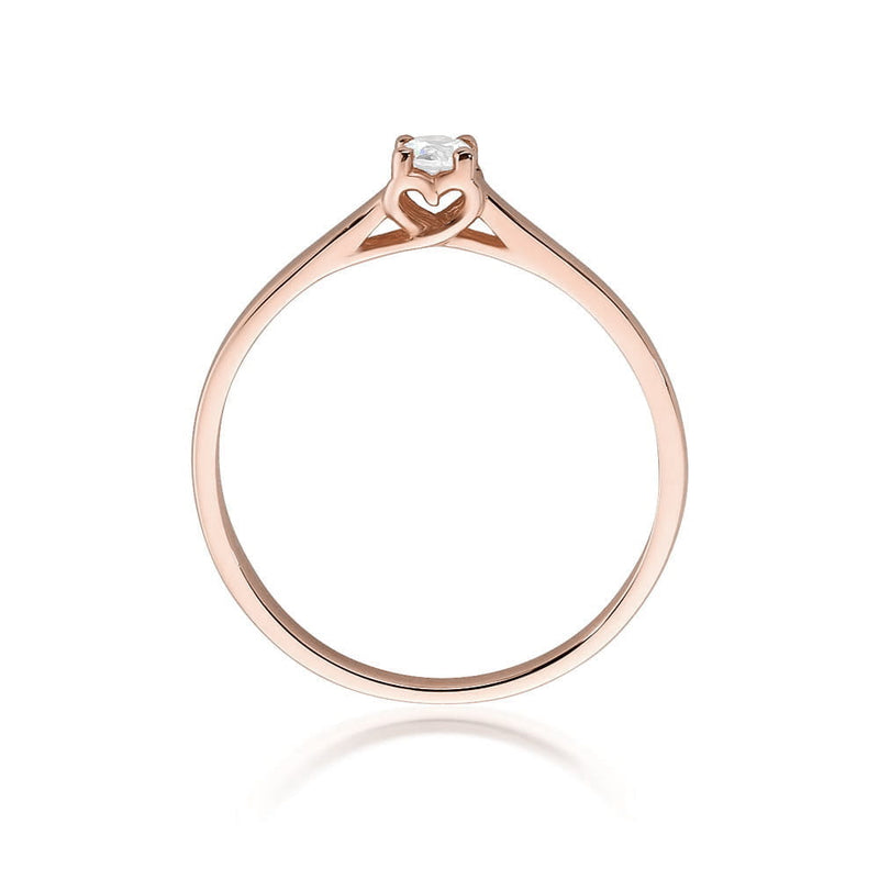 Inel Aur 14K cu Diamant Natural 0.12 ct, imaginea 9 din 10