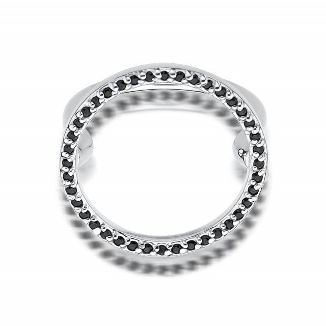 Inel Aur 14K cu Diamante Naturale Negre 0.20 ct, imaginea 4 din 9