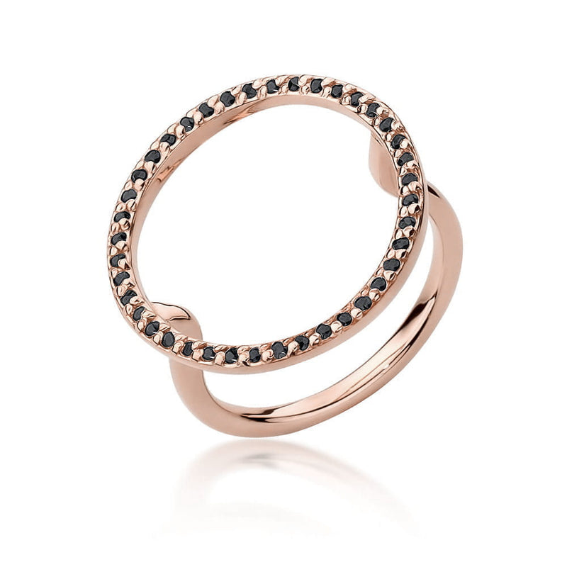 Inel Aur 14K cu Diamante Naturale Negre 0.20 ct, imaginea 7 din 9
