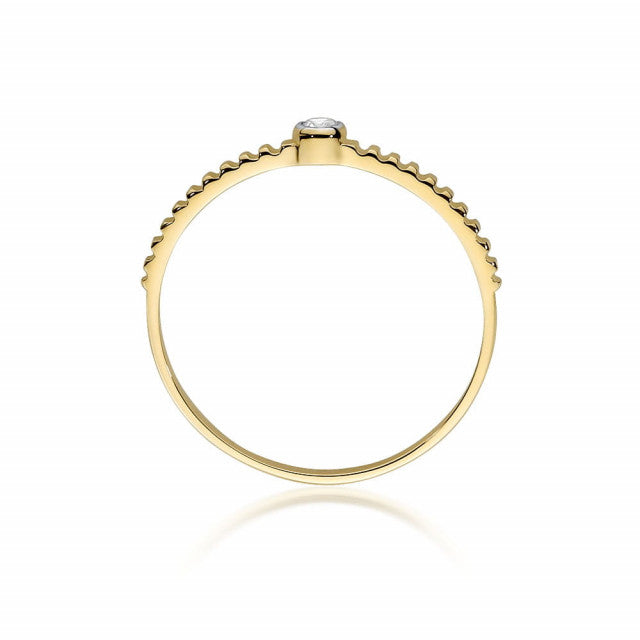 Inel Aur 14K cu Diamant Natural 0.04 ct, imaginea 3 din 12