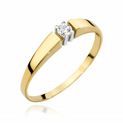 Inel Aur 14K cu Diamant Natural 0.08 ct