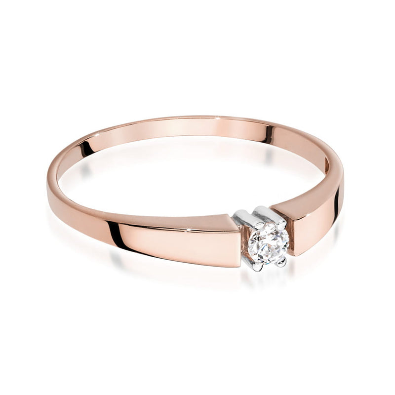 Inel Aur 14K cu Diamant Natural 0.10 ct, imaginea 8 din 9