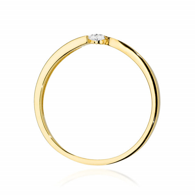 Inel Aur 14K cu Diamant Natural 0.08 ct, imaginea 3 din 10