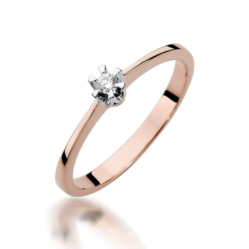 Inel Aur 14K cu Diamant Natural 0.04 ct, imaginea 8 din 10