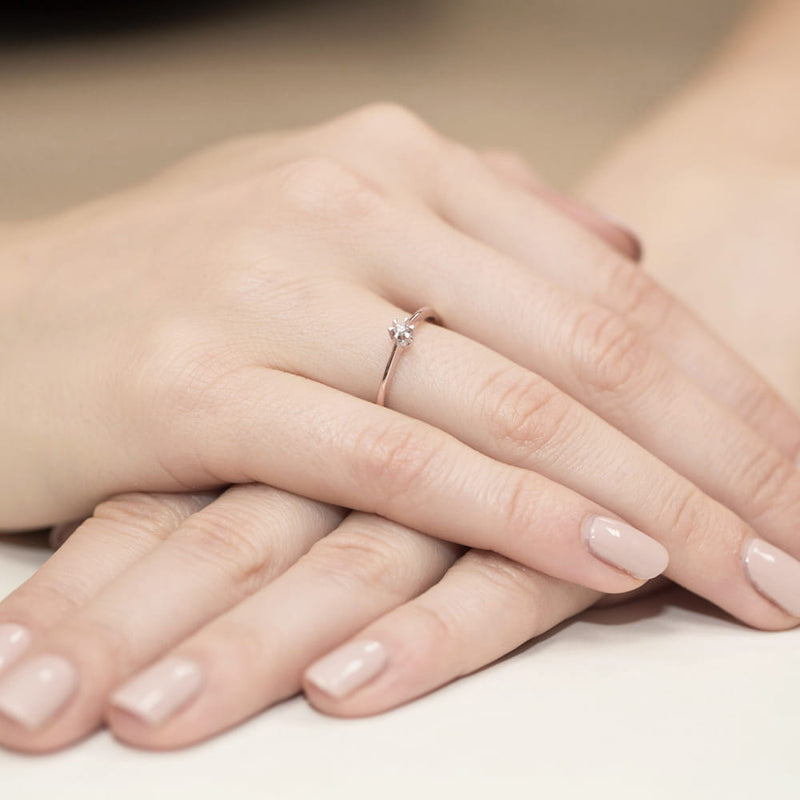Inel Aur 14K cu Diamant Natural 0.04 ct, imaginea 10 din 10