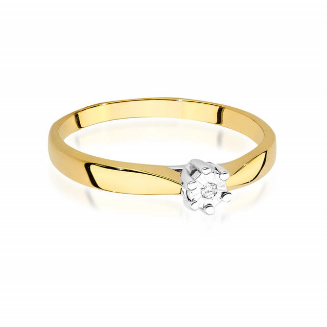 Inel Aur 14K cu Diamant Natural 0.01 ct, imaginea 2 din 10