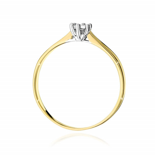 Inel Aur 14K cu Diamant Natural 0.01 ct, imaginea 3 din 10