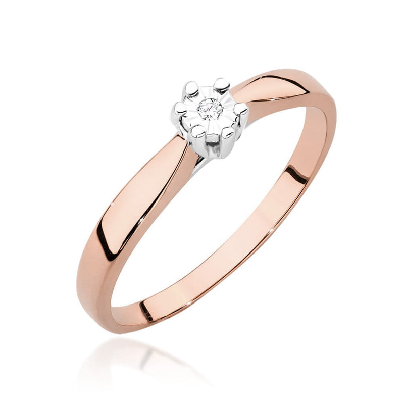 Inel Aur 14K cu Diamant Natural 0.01 ct, imaginea 7 din 10