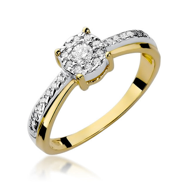Inel Aur 14K cu Diamante Naturale 0.26 ct — Aur galben
