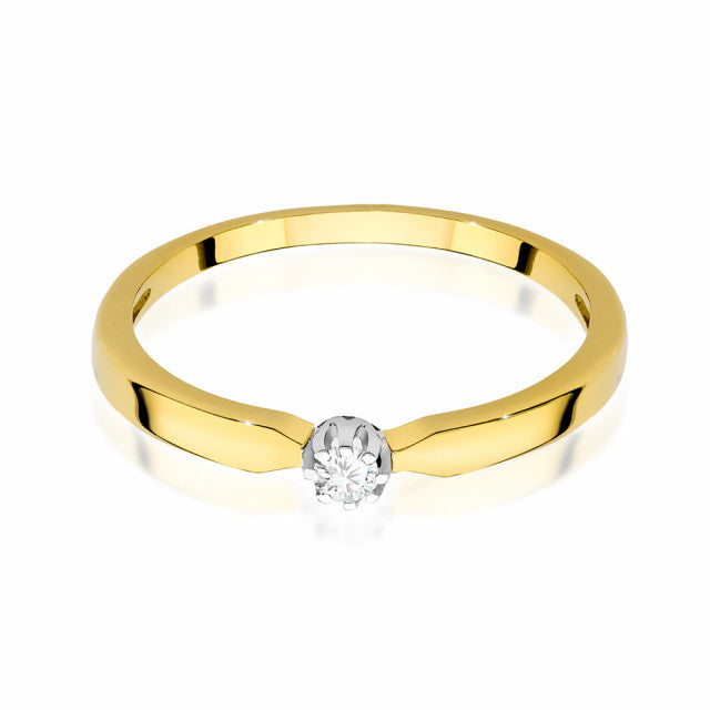 Inel Aur 14K cu Diamant Natural 0.04 ct, imaginea 2 din 11