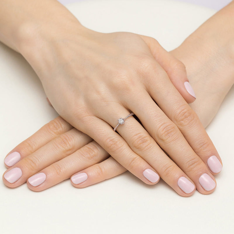 Inel Aur 14K cu Diamant Natural 0.03 ct, imaginea 11 din 11