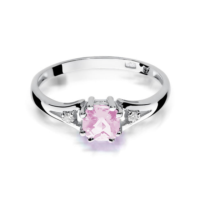 Inel Aur 14K cu Topaz Roz 0.65 ct si Diamante Naturale 0.03 ct, imaginea 5 din 10