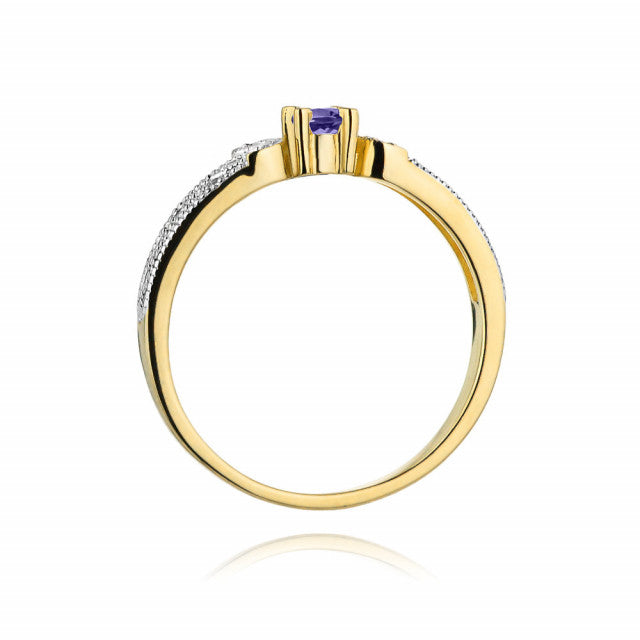 Inel Aur 14K cu Tanzanit 0.15 ct si Diamante Naturale 0.03 ct, imaginea 3 din 11