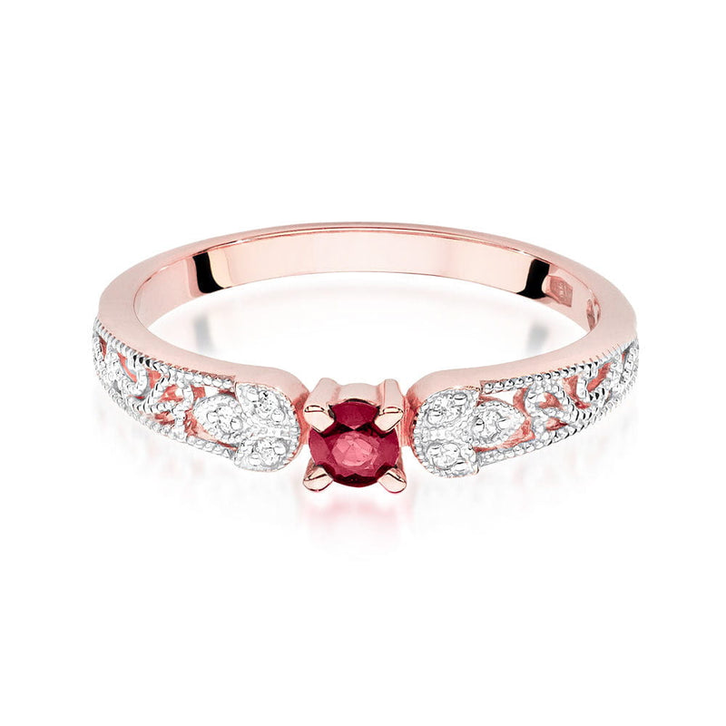 Inel Aur 14K cu Rubin 0.15 ct si Diamante Naturale 0.03 ct, imaginea 10 din 10