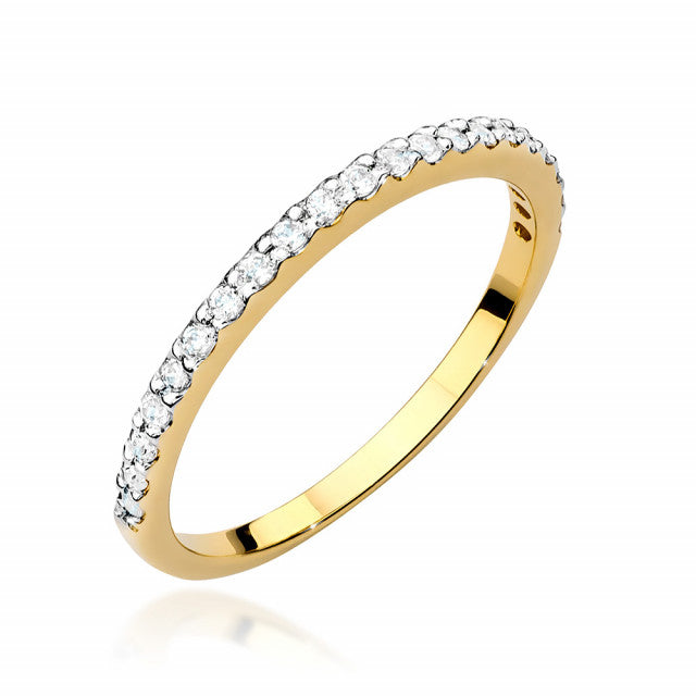 Inel Aur 14K cu Diamante Naturale 0.18 ct — Aur galben