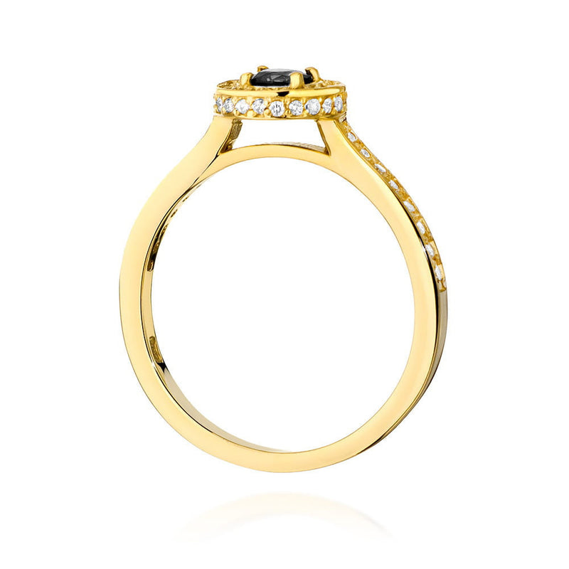 Inel Aur 14K cu Diamante Naturale Albe si Negre 0.64 ct, imaginea 3 din 10