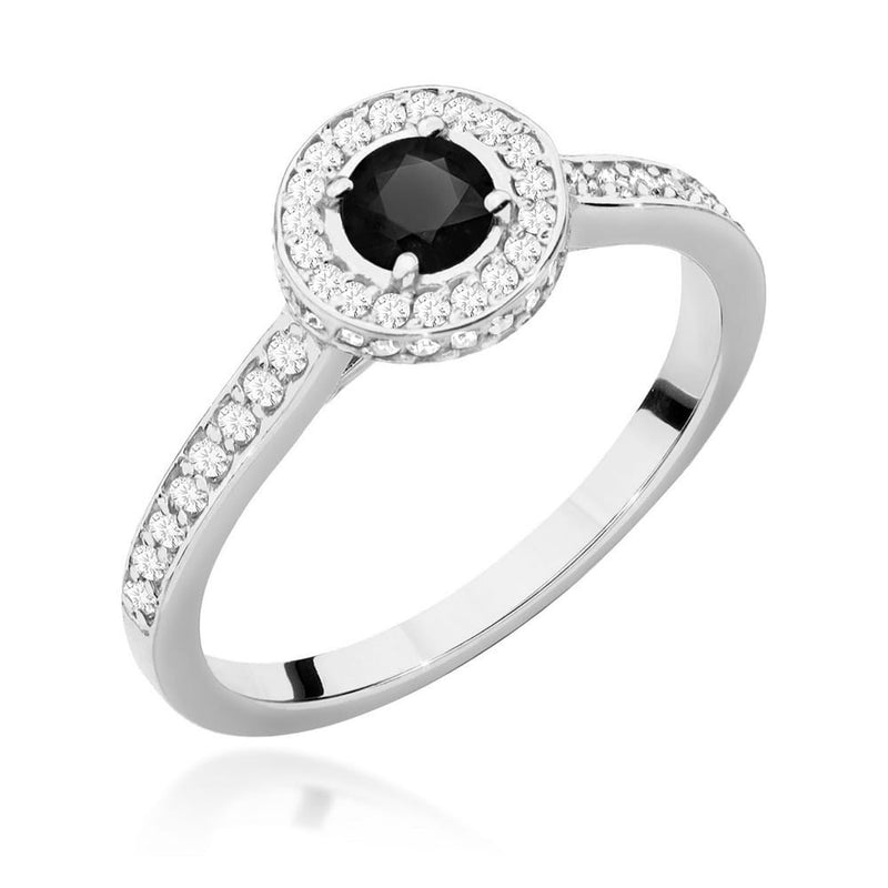 Inel Aur 14K cu Diamante Naturale Albe si Negre 0.64 ct, imaginea 4 din 10