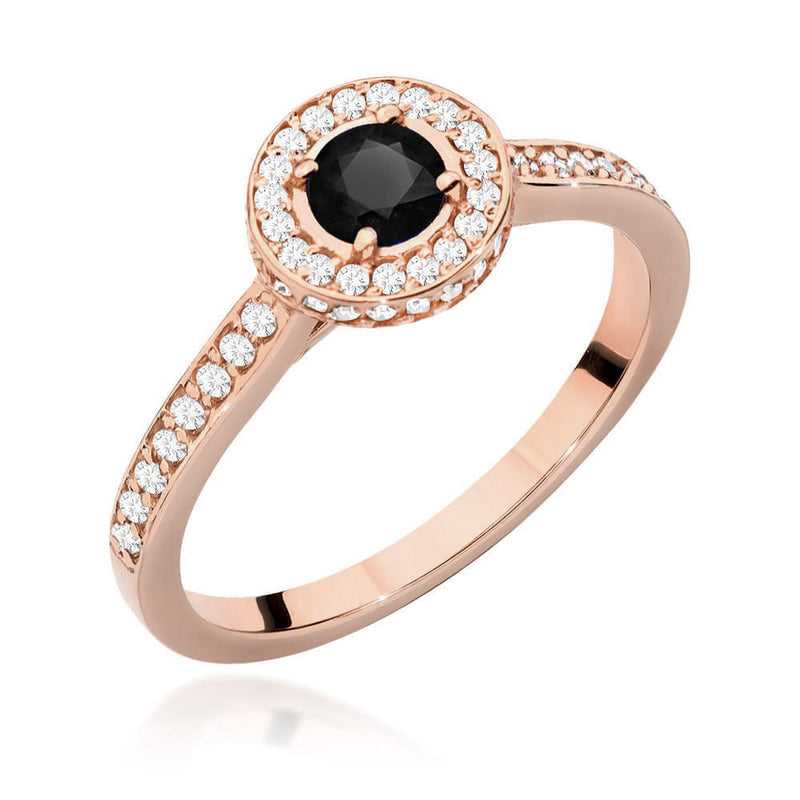 Inel Aur 14K cu Diamante Naturale Albe si Negre 0.64 ct, imaginea 7 din 10