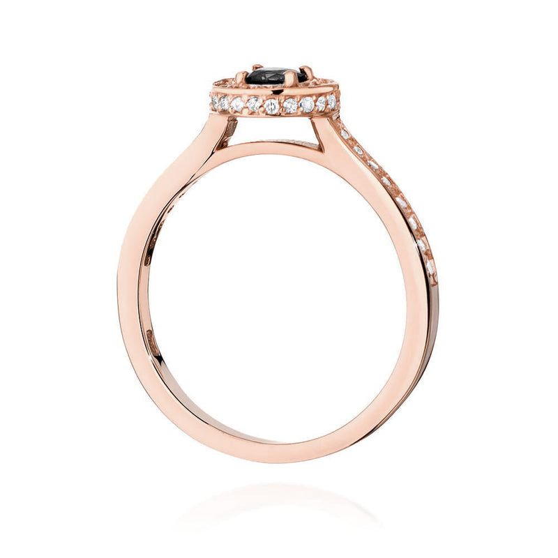 Inel Aur 14K cu Diamante Naturale Albe si Negre 0.64 ct, imaginea 9 din 10