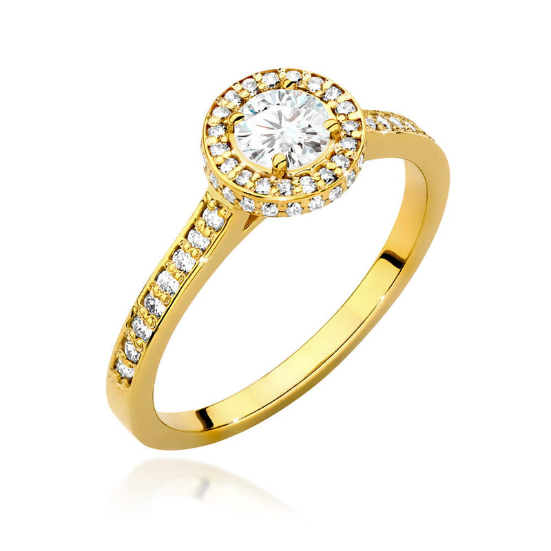 Inel Aur 14K cu Diamante Naturale 0.74 ct — Aur galben