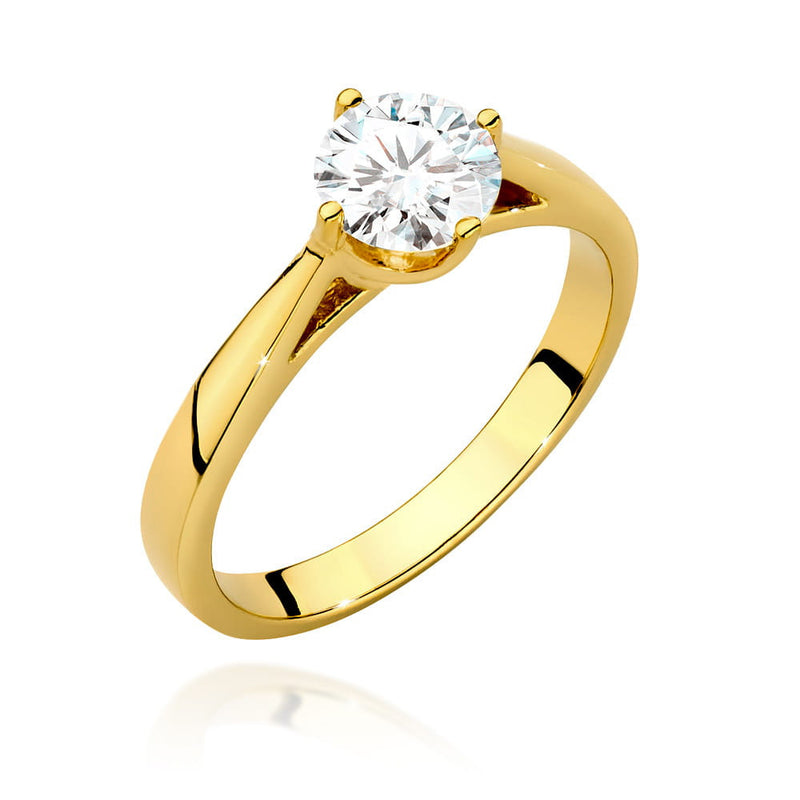 Inel Aur 14K cu Diamant Natural 0.70 ct — Aur galben