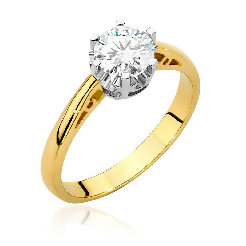 Inel Aur 14K cu Diamant Natural 0.70 ct — Aur galben