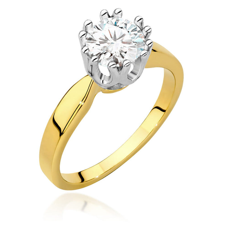 Inel Aur 14K cu Diamant Natural 1.00 ct — Aur galben