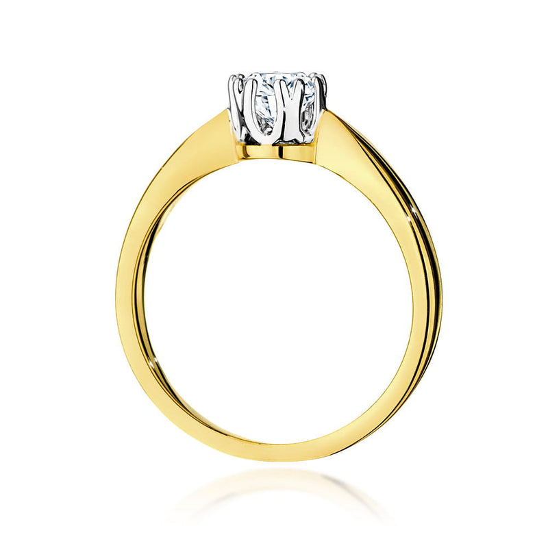 Inel Aur 14K cu Diamant Natural 0.40 ct — Aur galben