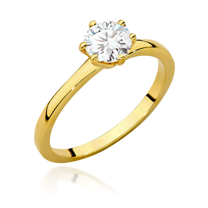Inel Aur 14K cu Diamant Natural 0.70 ct — Aur galben