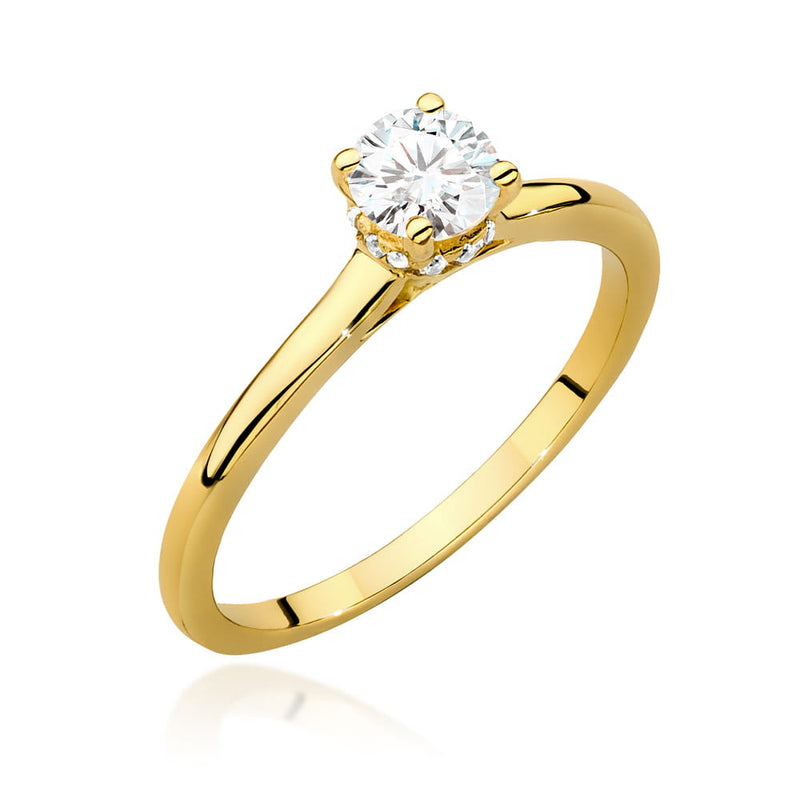 Inel Aur 14K cu Diamante Naturale 0.46 ct — Aur galben