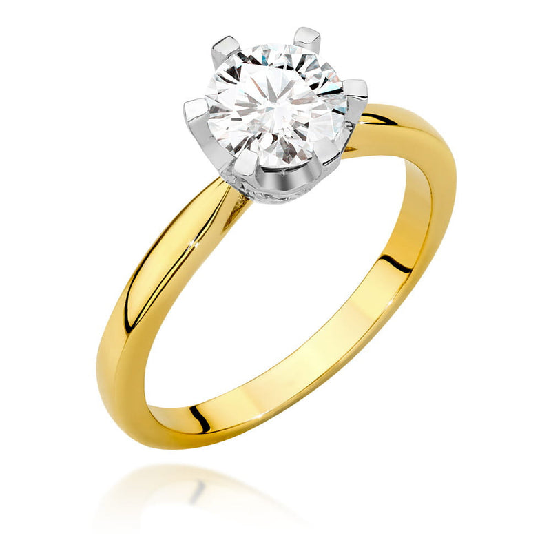 Inel Aur 14K cu Diamante Naturale 1.06 ct — Aur galben